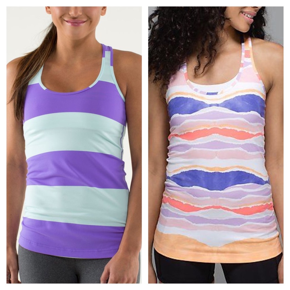 2 Lululemon Cool Racerback tanks new like new 10 12